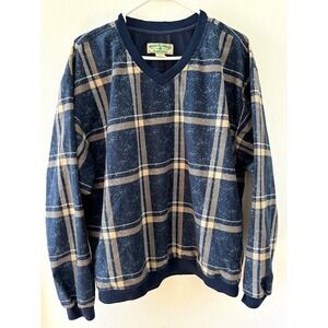 Vintage Windbreaker Mens Large Blue Plaid‎ Golf Tennis Pickleball Preppy Sporty
